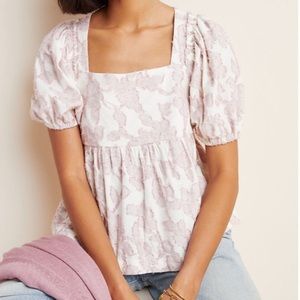 NWOT Anthropologie Batia textured babydoll top